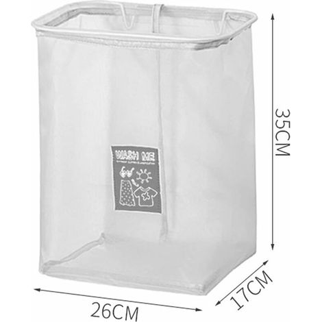 Cesto portabiancheria pieghevole in 2 pezzi, contenitore per biancheria sporca da parete con cestello portaoggetti rimovibile, cesto per giocattoli 35 × 17 × 26 cm per la cameretta dei bambini (grigio (1/4)