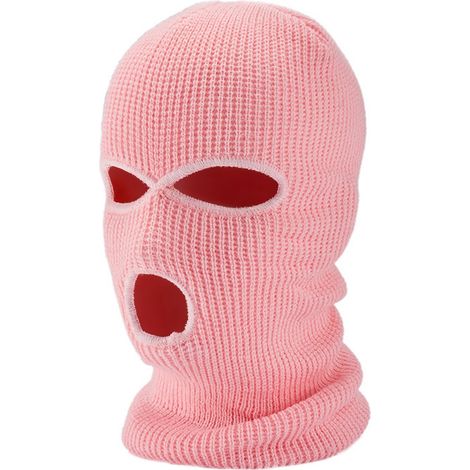 Cagoule d'hiver tricotée - bonnet tricoté à trois œillets - couvre-chef chaud pour l'hiver - masque de cyclisme de protection contre la neige - cagoule de ski intégrale - unisexe - 38 x 20 x 0,5 cm (1/5)