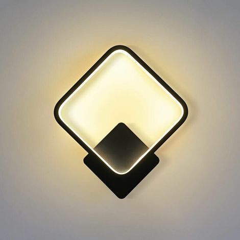 Wall Lights Indoor Living Room LED Square Wall Lights Indoor Modern Fixtures Wall Lights for Bedroom Hallway Corridor, Black (1/5)
