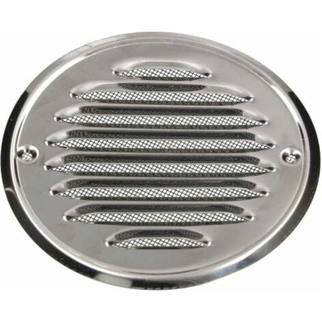 Grille d'aération ronde en acier inoxydable - 140 mm - avec vis - Moustiquaire - Grille d'aération à lamelles - Antirouille (1/5)