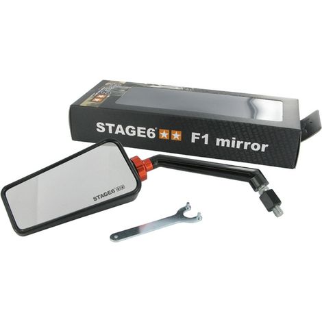 Espejo retrovisor Stage6 estilo F1 M8, izquierdo, negro.