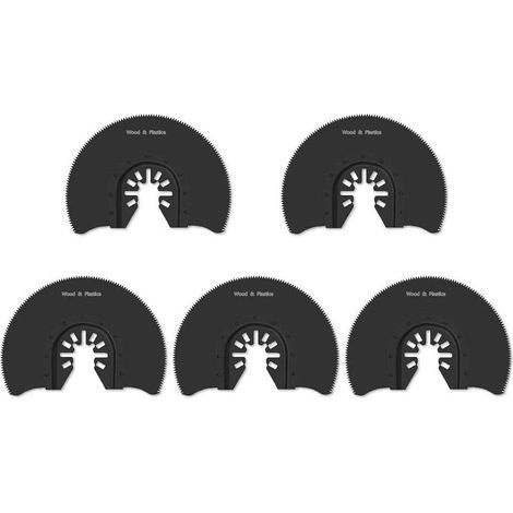 5 PCS Lame de Scie Segmente Métal Lames de Scie Oscillante Semi Circulaire Universelles en Carbure pour Coupe du Bois du Plastique du Métal des Ouvertures (1/5)