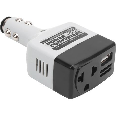 Convertisseur de puissance Mobile 12V/24V, chargeur automatique USB pour chargement de téléphone portable, noir (1/5)