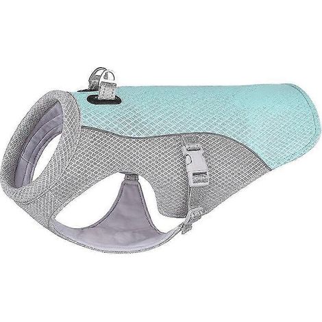 Chaleco refrescante para perros de verano, arnés refrescante resistente al calor, ropa transpirable y a prueba de sol para perros pequeños y grandes, para paseos al aire libre, color azul. (1/5)