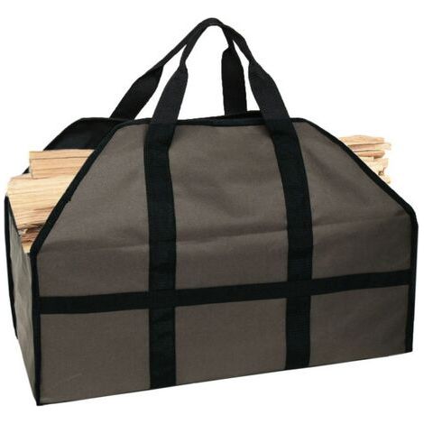 Sac à bûches de cheminée de grande capacité, sac à bûches de cheminée, sac à bois de chauffage extérieur, accessoires de poêle à bois, kaki (612945.5) (1/3)