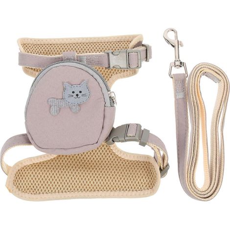 Arnés de paseo para gatitos, correa ajustable para gatos, kit de 3 piezas para exteriores. (1/5)