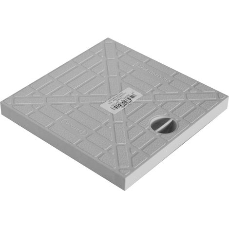 Jardibric – Couvercle de regard 18,5 x 18,5 cm – Polypropylène renforcé gris – Protection des eaux pluviales – Compatible avec regards 20 x 20 cm