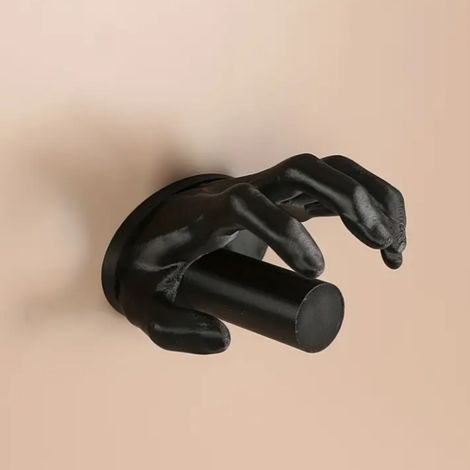 Gothic-style, creative, hand-shaped, self-adhesive toilet roll holder, no drilling required, suitable for bathroom and kitchen, black (1/5)