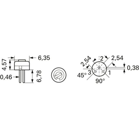 Bourns 3329H-1-103LF Cermet-Trimmer linear 0.5 W 10 kΩ 240 ° 260 ° 1 St.