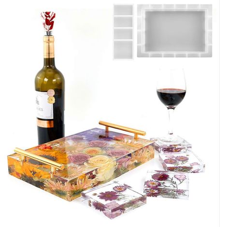 Epoxidharzform für Untersetzer, Spiegel, Tischdekoration (1/4)