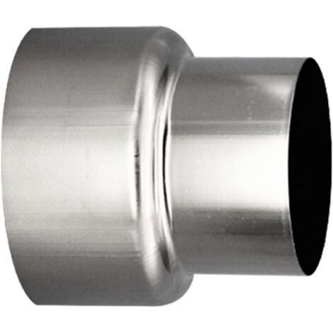 Raccord réducteur de conduit de cheminée en acier inoxydable Ø 80 mm – Ø 60 mm – Raccord pour conduits à double paroi – Ciment haute température (1/4)