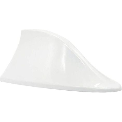 Antenne aileron de requin universelle pour voitures – antenne de voiture avec signal radio FM/AM et base adhésive étanche pour voitures, SUV, camions et fourgonnettes (blanche)