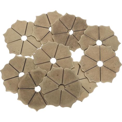iplusmile Lot de 10 rondelles en cuivre vintage, motif pétale (1/5)