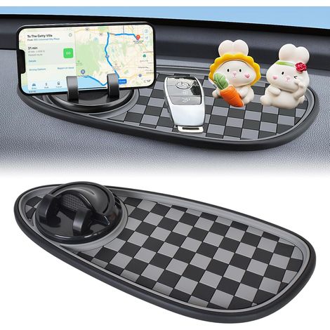 Tapis Antidérapant Voiture Tableau de Bord,Tapis Antidérapant Voiture,avec Support Universel Rotatif à 360°,Numéro De Stationnement,pour Décoration De Voitures,Lunettes, Clés, Téléphones (1/5)