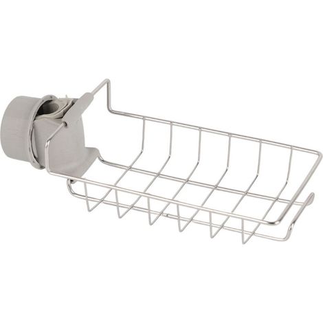 Porte-éponge pour évier de Cuisine, Porte-éponge sur Robinet, étagère de Drainage de Robinet, égouttoir de Robinet Suspendu en Acier Inoxydable (1/5)