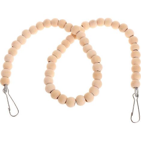 Perchoir balançoire échelle en bois naturel avec perles pour aider les perroquets à garder l'équilibre (1/4)