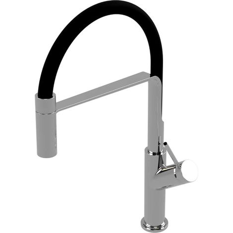 OMNIRES Vita - Spültischarmatur mit flexiblem Arm, Chrom/schwarz matt VI6350BLCR (1/3)