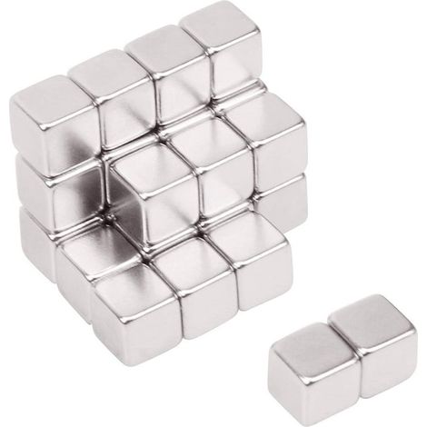 24 Aimants Cube Néodyme 5x5x5mm, Aimants Terres Rares Puissants, Petits Aimants pour Frigo, Bricolage, Science, Cuisine, Bureau, Salle de Classe (1/5)