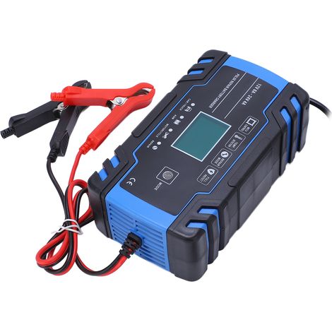 Chargeur de batterie intelligent pour voiture, boîtier ABS, avec ventilateur de refroidissement, compatible avec les batteries AGM AC 100-240 V (prise UE). (1/5)