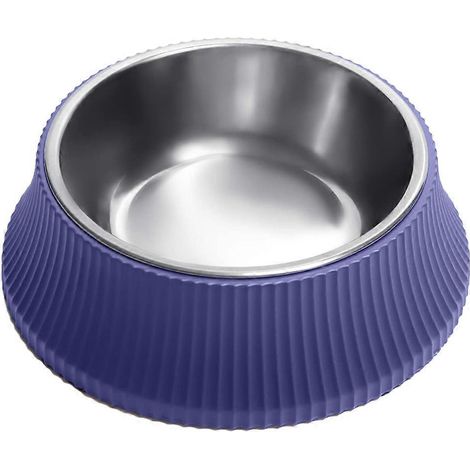 Gamelle pour chien en acier inoxydable avec base en caoutchouc pour nourriture et eau - Style 3 (1/5)