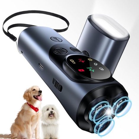 Dispositivo antiladridos para perros, campana para perros con 2 modos y luz LED, dispositivo portátil de 30 metros de largo disuadir ladridos (1/5)