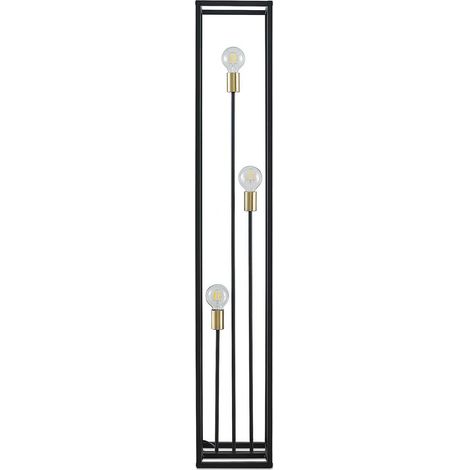 [GEBRAUCHT] B-Ware Lindby Tiliane Käfig Stehlampe Stehleuchte Wohnzimmerlampe 3 Flammig E27 Schwarz