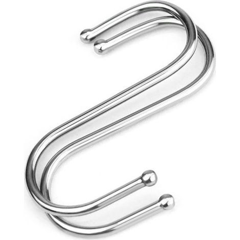 30 pièces Crochets S Acier Inoxydable, Crochets en S en Acier inoxydable Crochet Cuisine, Crochets en Métal Crochet de Suspension pour Cuisine, Salle de Bain(Argent) (30pc Crochets en Métal) (1/5)