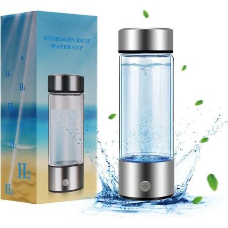 Bottiglia per acqua idrogenata, bottiglia portatile per acqua idrogenata, bottiglia per acqua idrogenata da 420 ml, con funzione di ricarica USB, ideale per casa, ufficio e viaggi. (1/5)