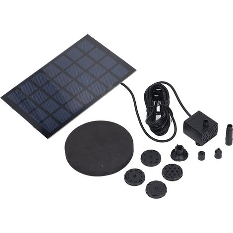 Pompe solaire pour fontaine à entraînement direct, 6 buses, faible consommation d'énergie, fontaine flottante solaire pour jardin, 7 V