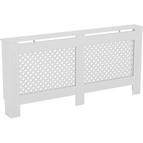 Cache-Radiateur Oxford en MDF, Meuble Console, Étagère,  Décoration Intérieur, Blanc, Très Grand (1/5)