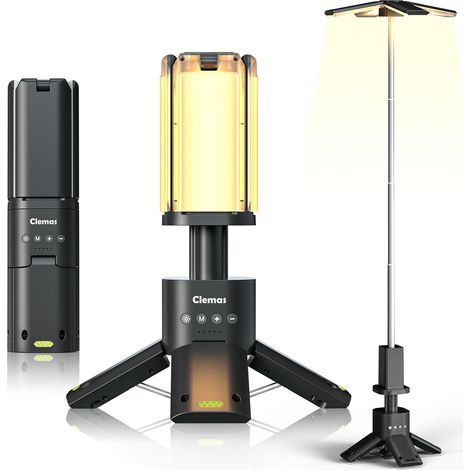Lampe de camping télescopique rechargeable, batterie 14000 mAh, lampe de camping LED multifonction magnétique, éclairage de chantier sans fil, lampe de tente à intensité variable, alimentation (1/5)