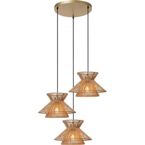Lampe suspendue Tasman Rotin à 3 lumières - 10420/03/72 (1/2)