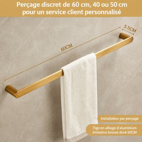Porte-serviettes tout en cuivre massif style antique modèle épuré barre simple 60 cm salle de bain 5 kg – Livraison gratuite (1/5)