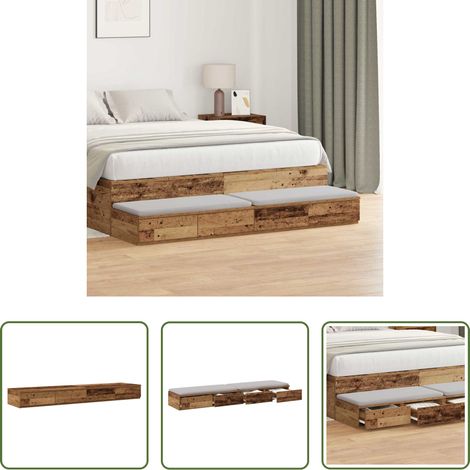 Holzschubladen -  Bettschubladen Altholz 150 x 36,5 x 16,5 cm Holzwerkstoff (1/5)