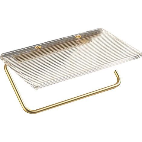 Goldene Toilettenpapierbox, 1710 cm, wandmontierte Aufbewahrung für Toilettenpapier, ohne Bohren, Acryl-Papierrollenhalter. (1/5)
