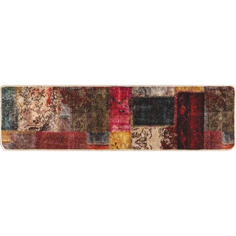 Rug Runner MARSA Multicolour 100 x 400 cm Polyester and PVC vidaXL