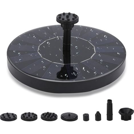 SWANEW Fontana Solare da Giardino 1.5W Pompa Solare per Fontana da Esterno Kit Pompa per Fontana Solare con 6 Effetti Ugelli per Laghetto Piscina Acquario (1/5)