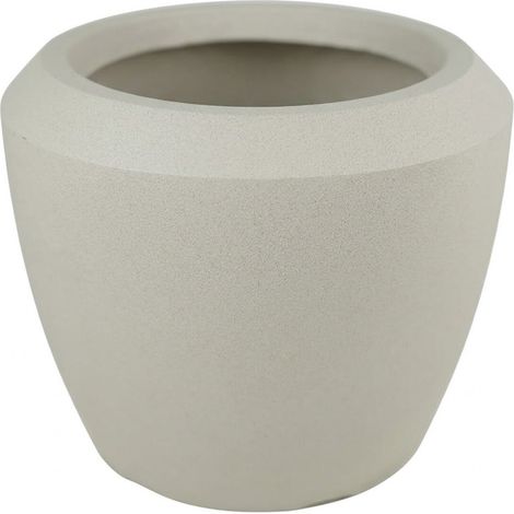 Vaso per piante vere o artificiali Moderno in HDPE Effetto Grafite beige 55 cm  caspo grande Fioriere Interno ed Esterno con Foro di Scolo e Tappino Resistenti UV  Intemperie per terrazzo giardino cas