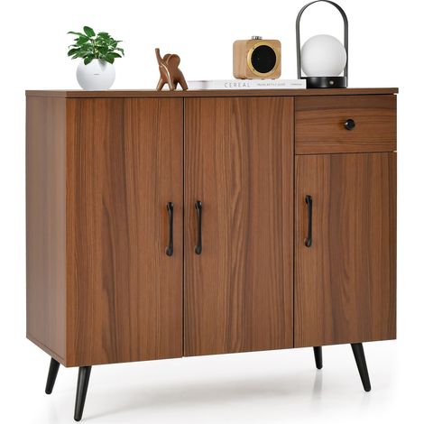COSTWAY Buffet Cabinet Kitchen Modern Storage Cabinet w/Pull-out Drawer (1/5)
