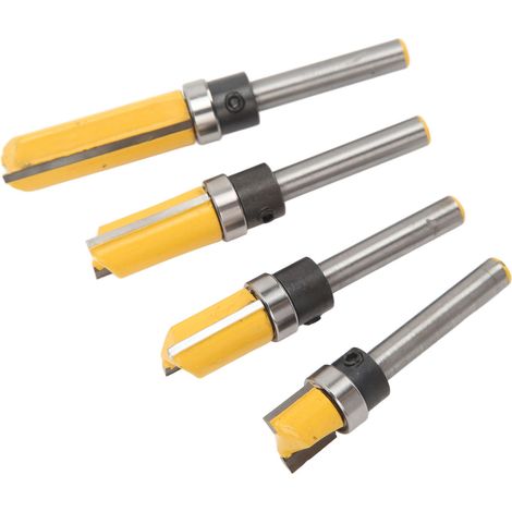 Set mit 4 geraden Fräsern inklusive Aufbewahrungsbox für Kugellager, 6,35 mm Hartmetall-Holzbearbeitungswerkzeug (1/5)