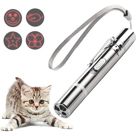 Jouet interactif multi-modes rechargeable par USB amélioré pour chat, jouet d'entraînement lumineux LED pour animaux de compagnie. (1/5)