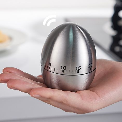 Minuteur mécanique en forme d'œuf, minuteur de cuisine mécanique créatif, minuteur en forme d'œuf, minuteur étudiant de 60 minutes, rappel pour la pâtisserie et la cuisine. (1/5)