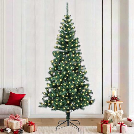 vidaXL Künstlicher vorbeleuchteter Weihnachtsbaum Grün 240 cm (1/5)
