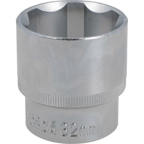 Douille métrique 32 mm 1/2" à verrouillage rapide, moletage CRV, 6 pans TE794 (1/5)