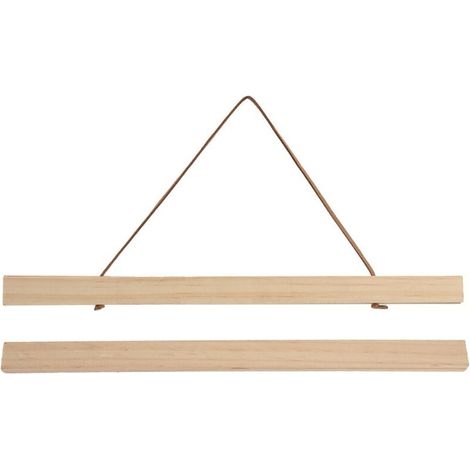 Jeffergarden Holzaufhänger für DIY-Poster, magnetischer Aufhängerahmen für Kunstwerke/Drucke/Leinwände/Fotos/Bilder, 40 x 2,1 cm (1/5)