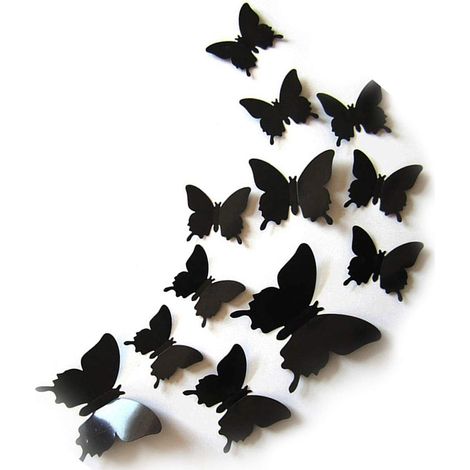 Autocollant Mur Papillon 3D - Découpe Réglable en PVC - Décoration Chambre Enfant Jardin Balcon - 24 Pièces (1/5)