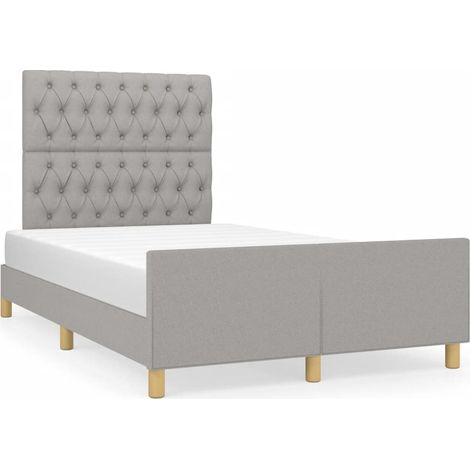 Maison Exclusive - Cadre de lit sans matelas gris clair 120x190 cm tissu (1/5)