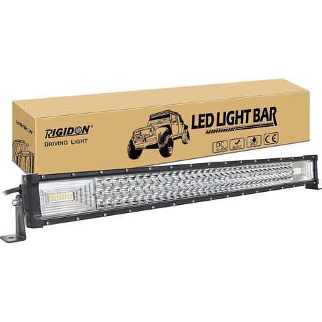 32 Pouces 80 cm 405W Slim Barre de Led 4x4, Triple rangée 12V 24V droit barre d'éclairage led, Barre lumineuse led pour offroad Véhicules Voiture camions SUV ATV, 6000K feu antibrouillard (1/5)