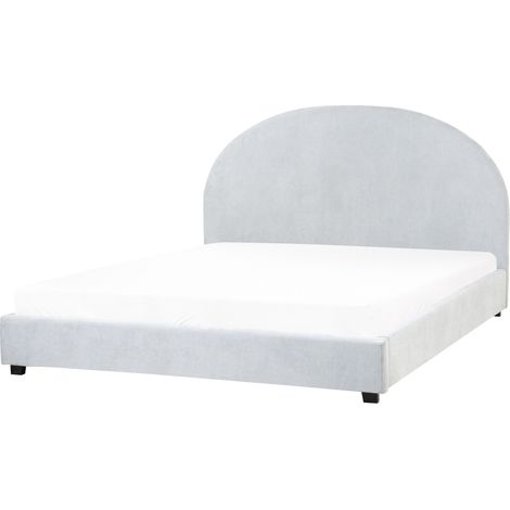 Cama con somier minimalista de tela 160 x 200 cm azul claro Vaucluse (1/5)