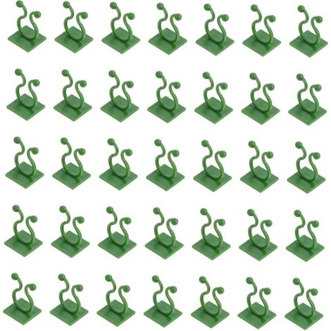 Support pour plantes grimpantes – 50 clips muraux adhésifs en plastique pour plantes de jardin – Faciles à installer, diamètre de 15 mm (1/5)